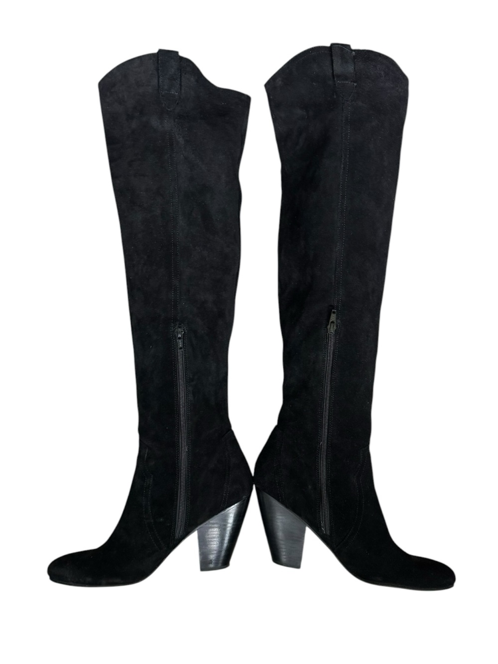 Corso Como Black Suede Over the Knee Boots Size 9 M Block Heel Tall